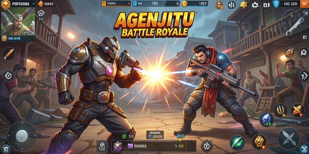 Screenshot aksi Battle Royale AGENJITU yang menegangkan