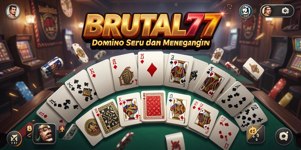 Tampilan gameplay seru dalam BRUTAL77 yang menampilkan aksi domino.