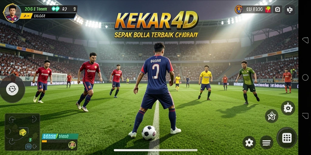 Tampilan permainan dinamis di KEKAR4D dengan aksi sepak bola yang mendebarkan.