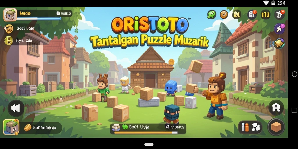 Screenshot ORISTOTO menampilkan gameplay puzzle yang seru dan menantang.