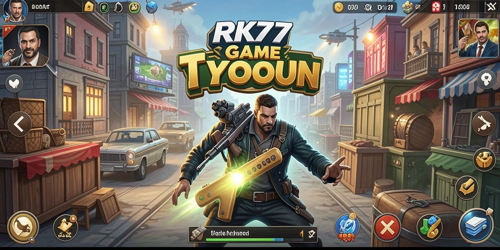 Screenshot gameplay RK77 menampilkan manajemen usaha yang seru.