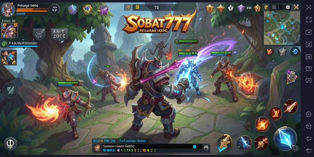 Screenshot utama gameplay SOBAT777 yang menampilkan aksi seru di dunia ARPG.