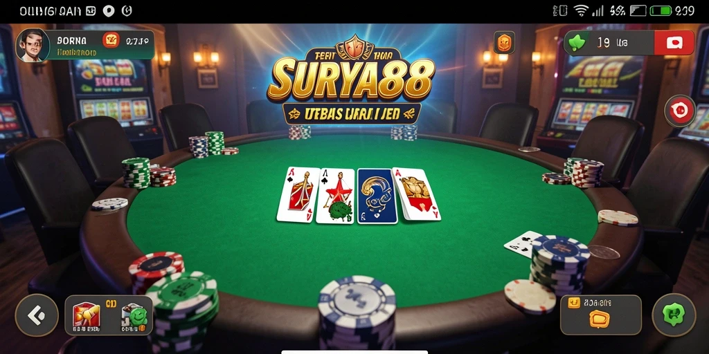 Tampilan menarik gameplay Poker di SURYA88.