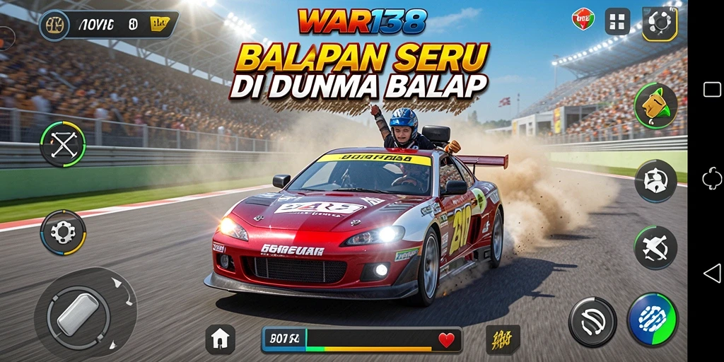 Gameplay balapan mendebarkan di WAR138 dengan mobil cepat.